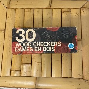 Vintage Wood Checkers in Box